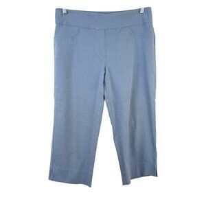 Ruby Rd. Womens 12 Light Blue Pull On Capri Stretch Pants